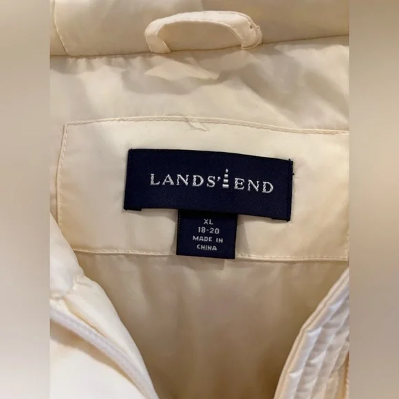 Lands End Goose Down Puffer Parka Coat Womens XL 18-20 Hood, Belt - Picture 2 of 6